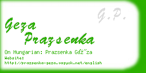 geza prazsenka business card